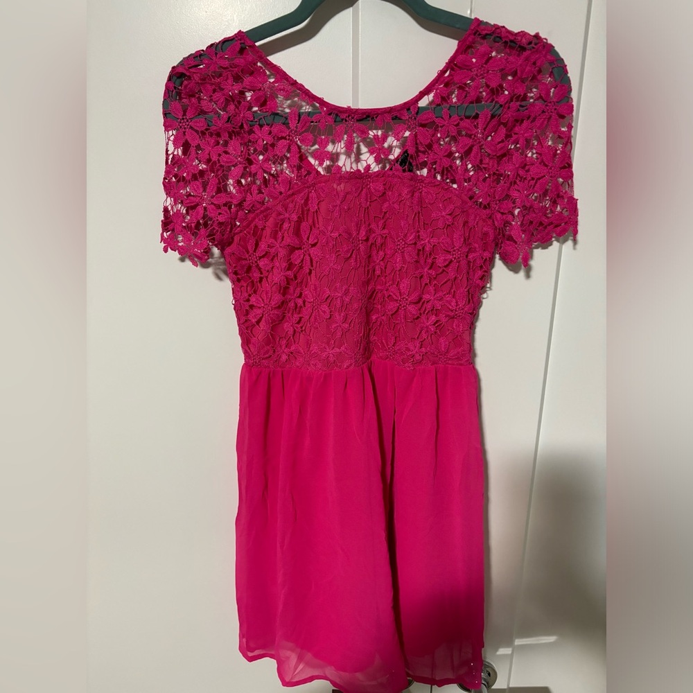Hopes Pink Lace Dress Medium